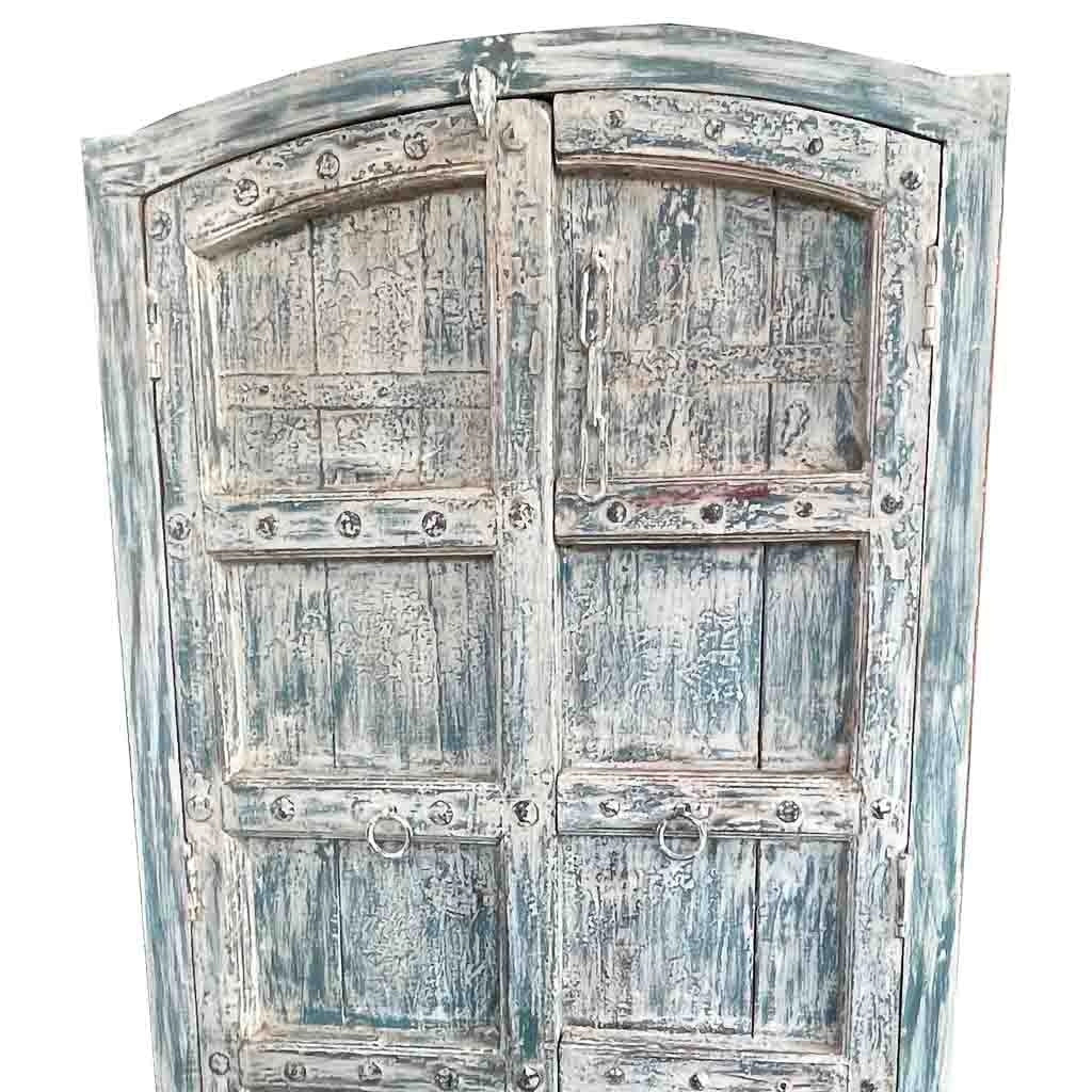Cestello in legno fatto a mano blu 107x42x192h