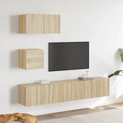 Set di Mobili Porta TV 4 pz-Credenza per TV Rovere Sonoma in Legno Multistrato 505571
