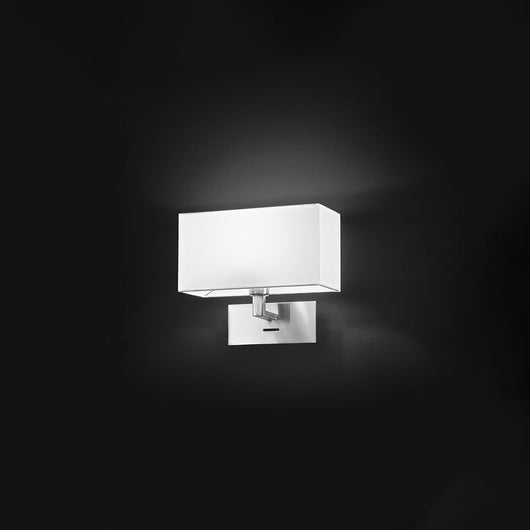 Applique Contemporanea Para Hotel Metallo Cromo Tessuto 1 Luce E14