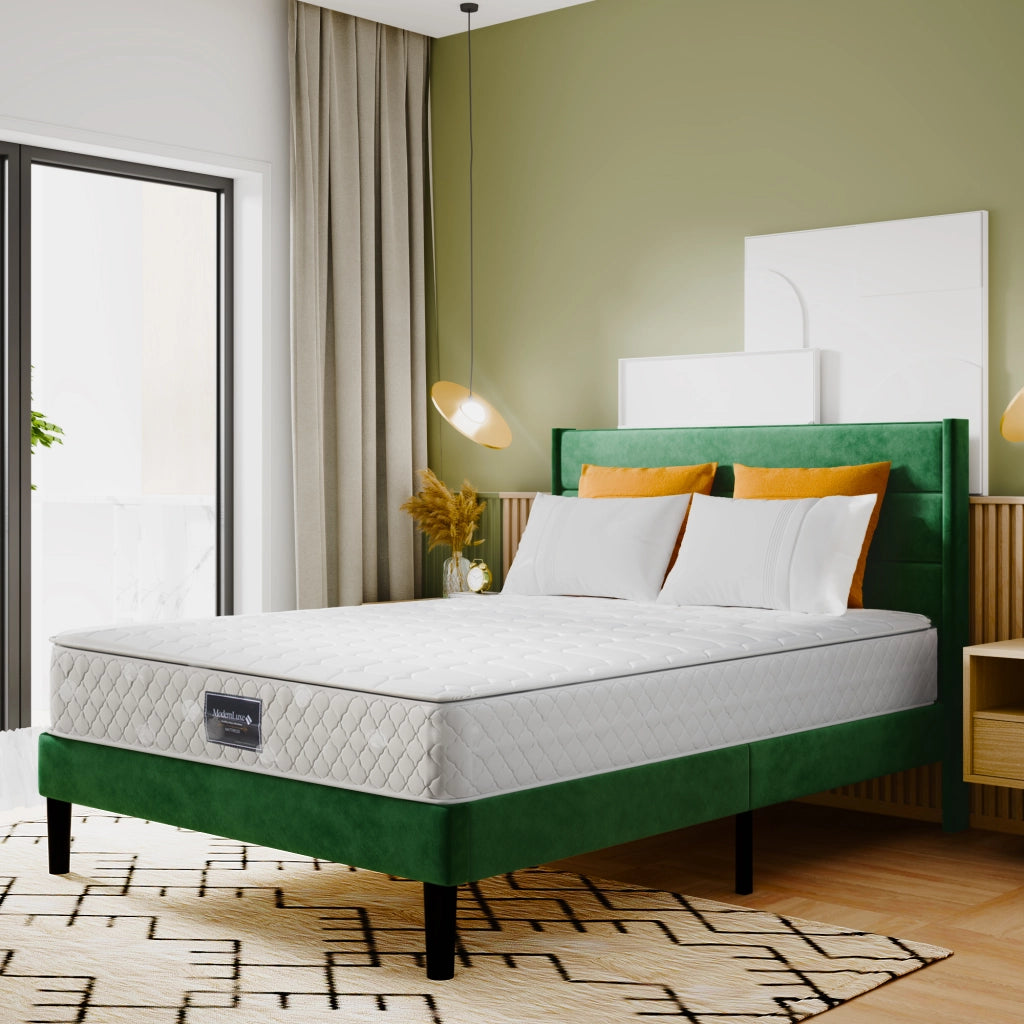 OKWISH Materasso a Molle Insacchettate 140×200 cm, Materasso Matrimoniale 7 Zone, Rigidità H3, Altezza 25 cm, senza Materasso, Poliestere, Bianco