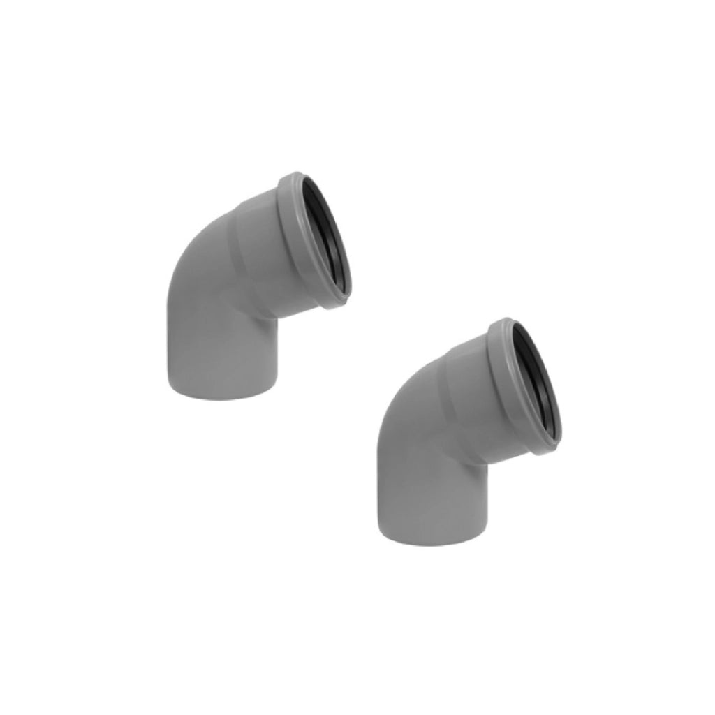 Curva 67° diam. 50 mm per tubo scarichi domestici 2 pezzi