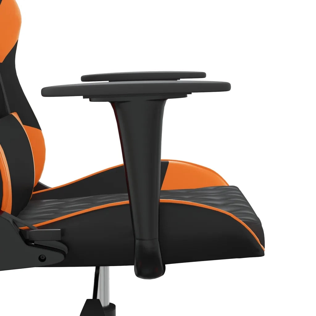 Sedia da Gaming | Sedia da e-sports Massaggiante Nero e Arancione in Similpelle