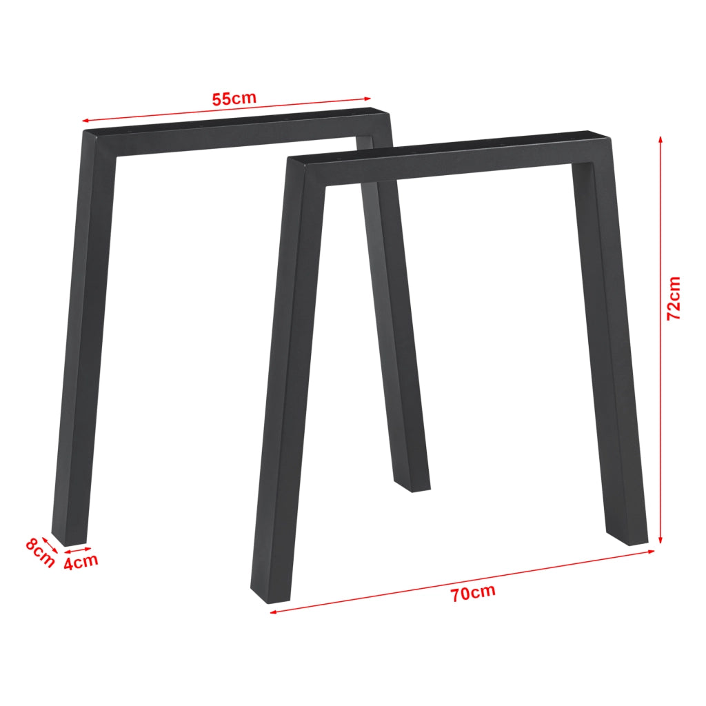 Set Kraftisried di 2 Gambe per Mobili 'Fai da Te' in Acciaio - Altezza 72 cm - Nero [en.casa]