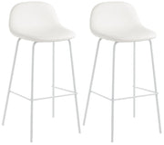 Set 2 Sgabelli 42x43x91,5 cm in Similpelle Bianco