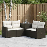 Set di divani 5 pz Nero e Bianco Crema 3447872