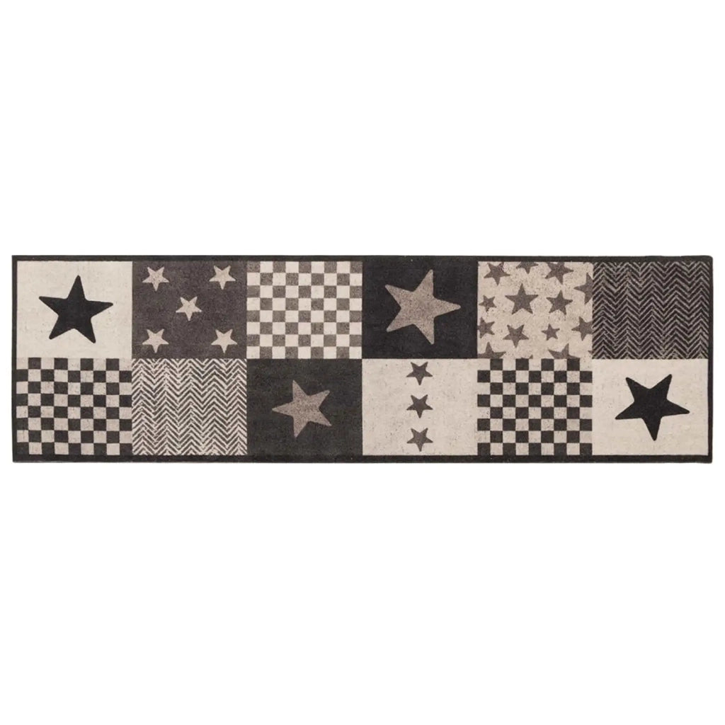 Tappeto da Cucina stelle grigie 150 x 45 cm 100% Poliammide 42045740