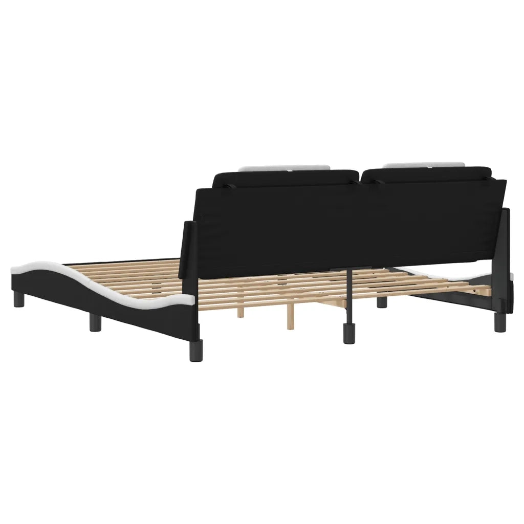 Giroletto con LED senza Materasso Nero e Bianco 180x200 cm