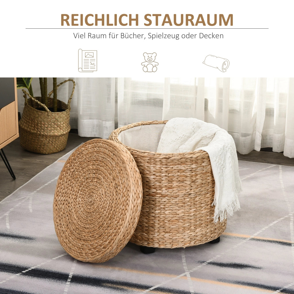 POUF Contenitore Ø43x43 cm Rattan Khaki