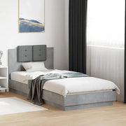 Giroletto con Testiera e LED-Struttura Letto con testiera Grigio Cemento 100x200 cm 306346