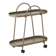 Carrello bar Empoli in acciaio marrone sabbia con 2 ripiani 27,5x60x64 cm