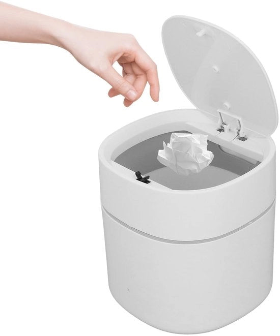 Mini-vacuum emettitore automatico - 1,5 litri - Coperchio automatico - Bianco - Adatto per bagno e camera da letto