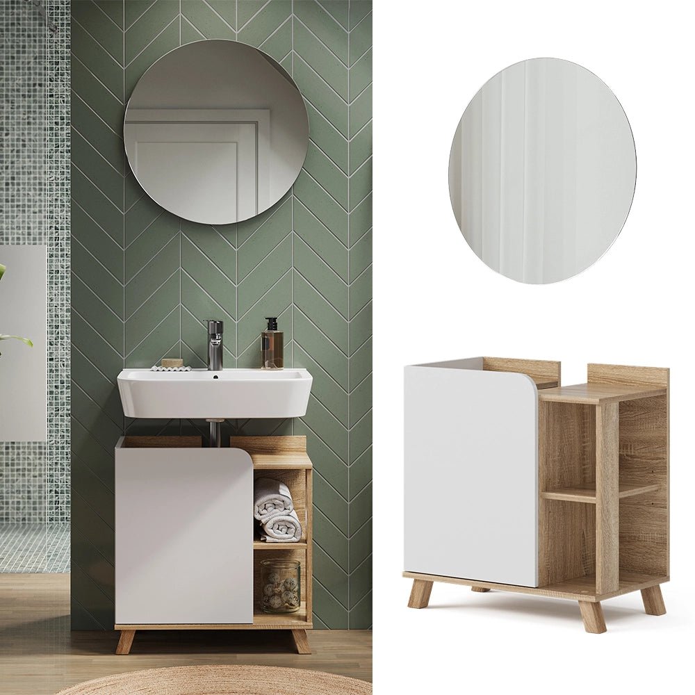 Vicco Set di mobili da bagno Sonoma/Bianco 2 parti