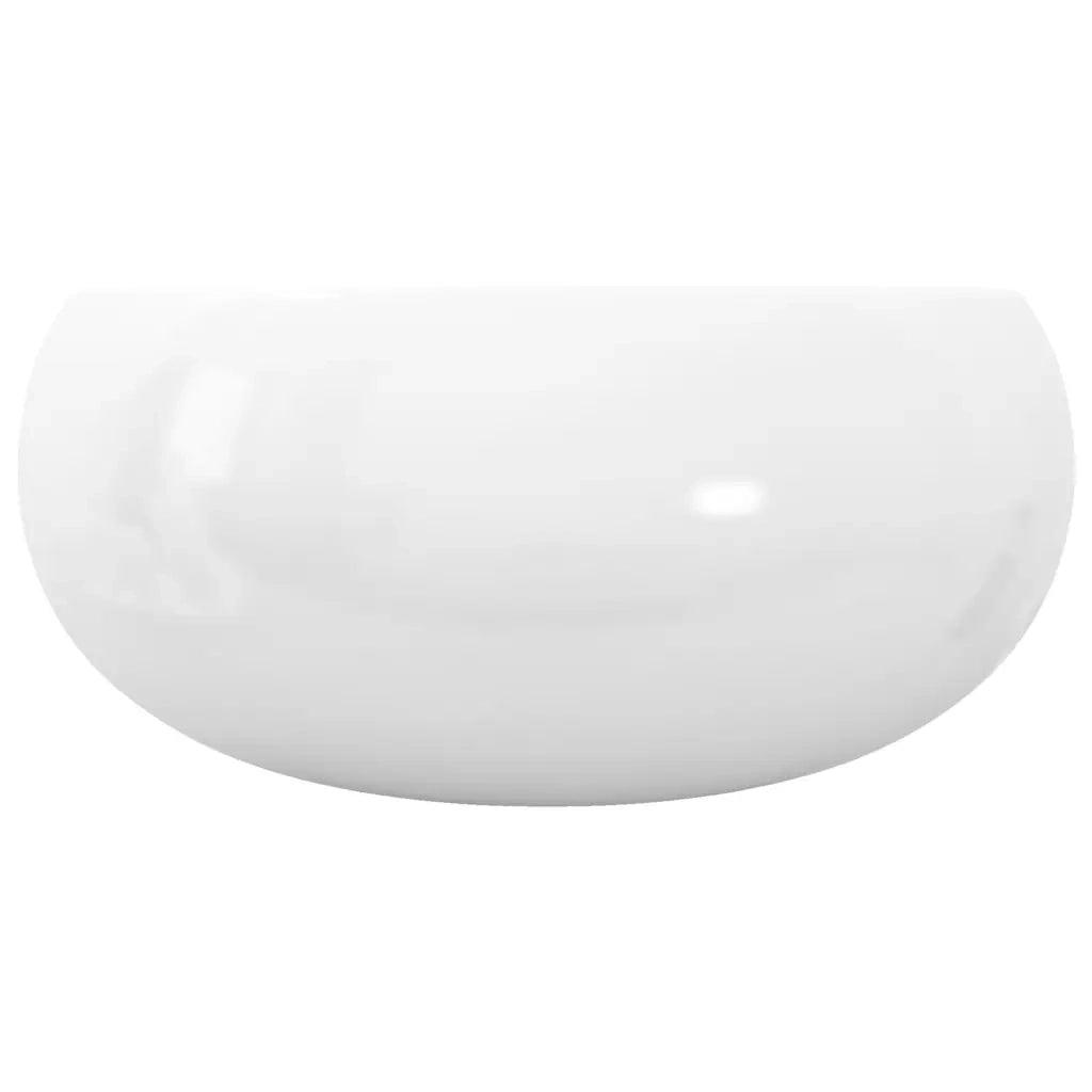 Lavandino-Lavello Rotondo in Ceramica Bianca 40 x 15 cm 934375
