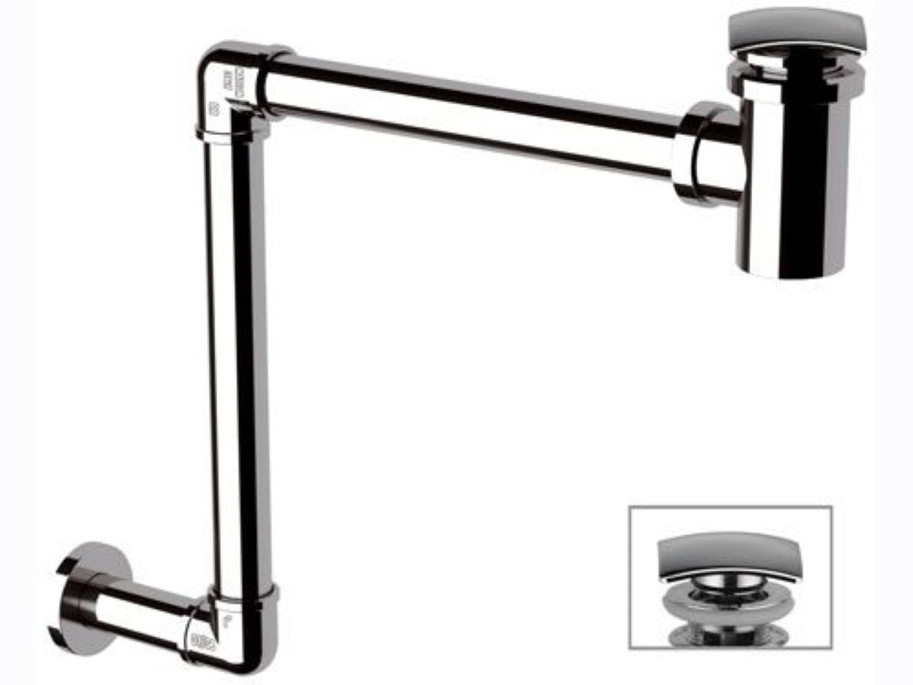 Sifone salvaspazio con piletta click-clack quadra