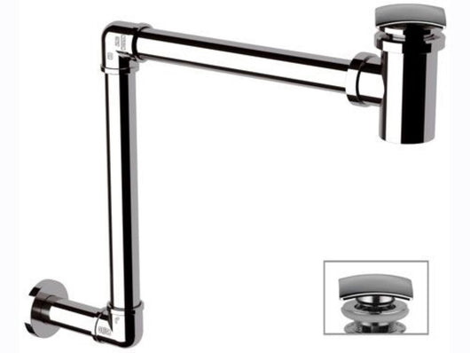 Sifone salvaspazio con piletta click-clack quadra