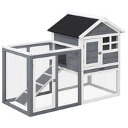 EasyComfort Gabbia per Conigli e Roditori Conigliera da Esterno in Legno Grigio