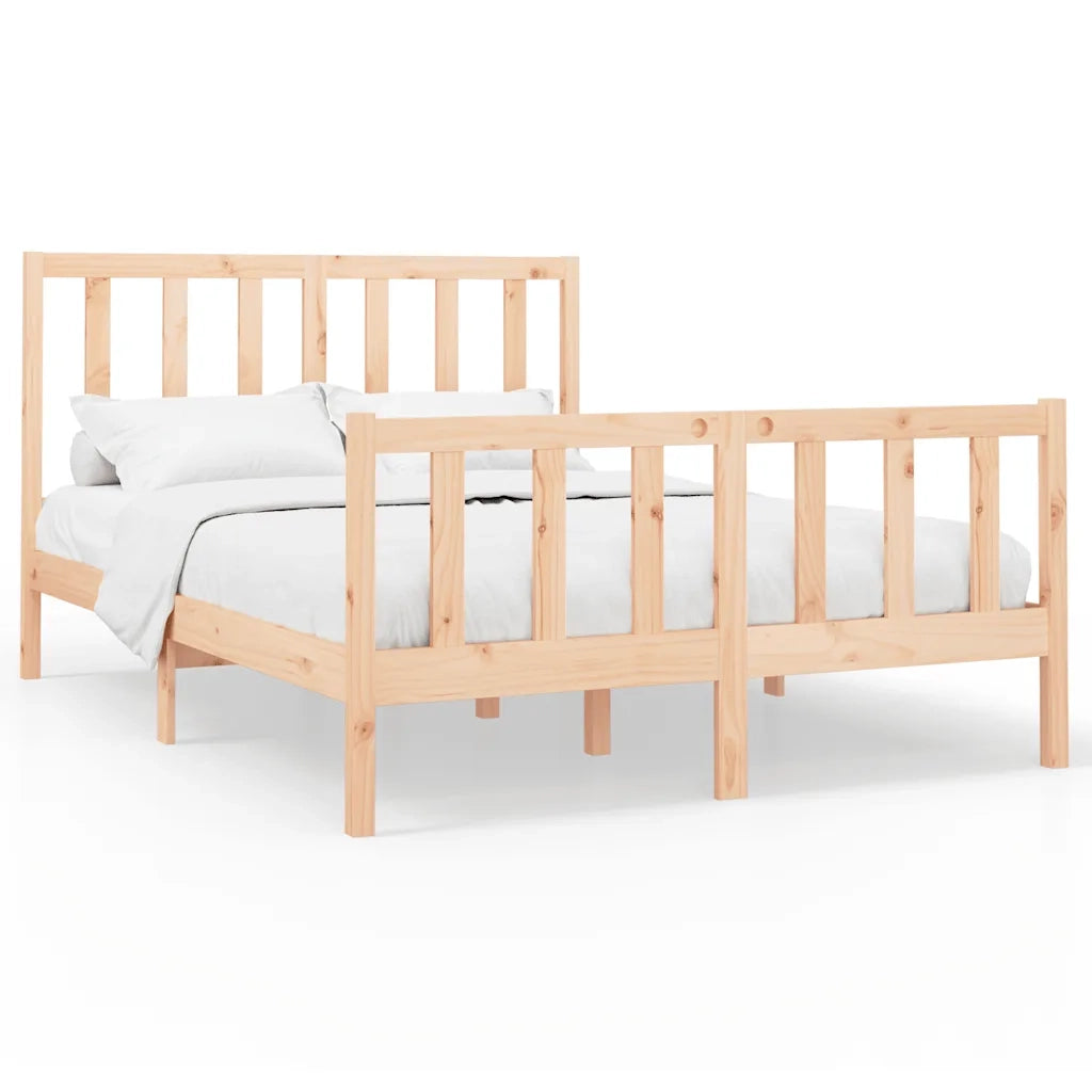 Letto senza Materasso-Struttura Letto 140x190 cm in Legno Massello di Pino 627093