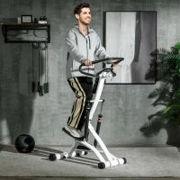 Stepper con 12 Livelli di Resistenza, Display LCD, 2 Ruote, 80 cm x 61 cm x 134 cm, Bianco e Nero
