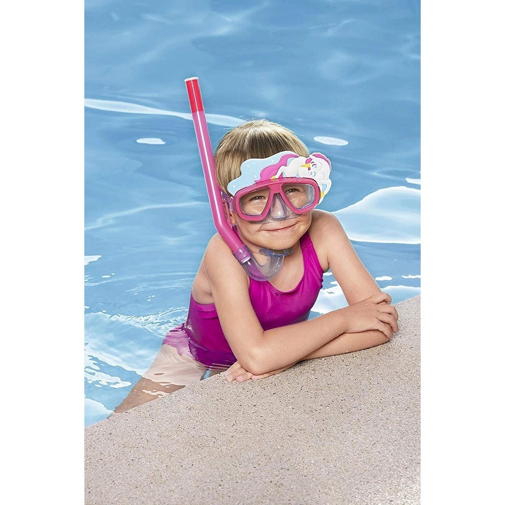 Trade Shop - Maschera Da Snorkeling Con Boccaglio Per Bambini Con Animaletti 3-6+ Anni 24059 -