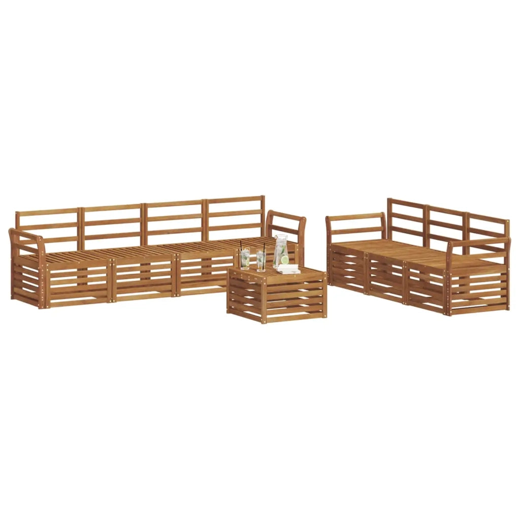 Set divani 8 pcs Naturale Legno di Acacia Massello 3374489