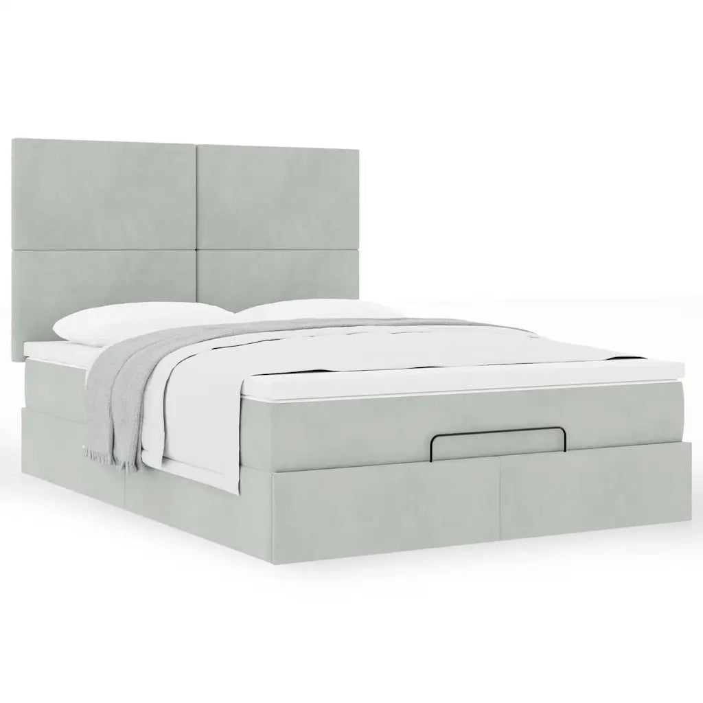 Struttura Letto Pouf con Materassi 140x200 cm in Velluto 3313403