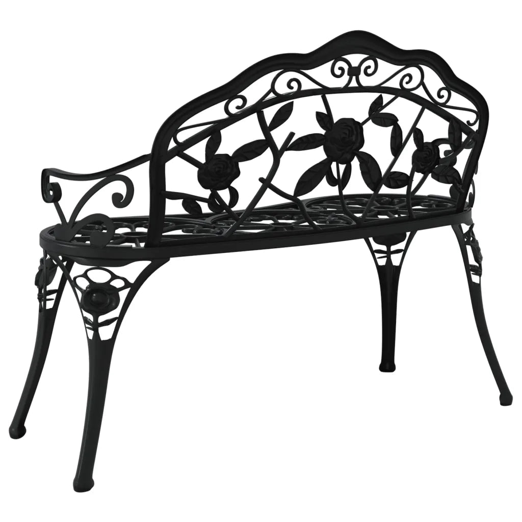 Panchina da Giardino 100 cm in Alluminio Pressofuso Nero 317740