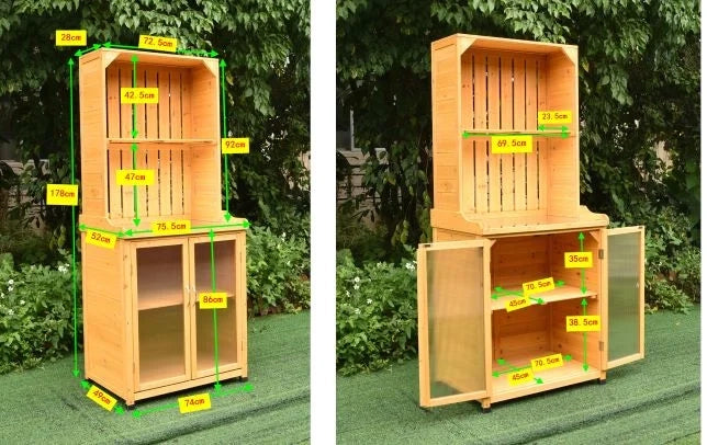 Mobiletto da giardino con attacco per ripiano