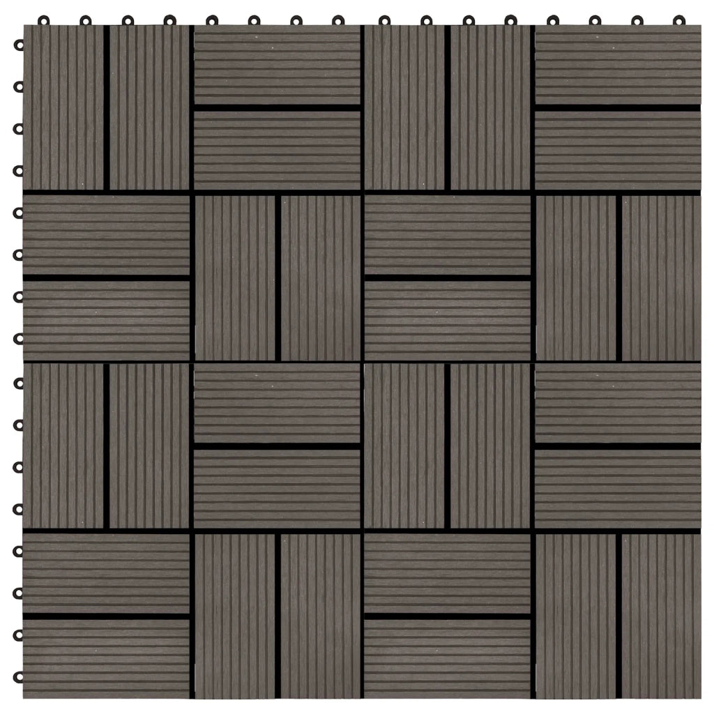 Piastrella per Decking 11 pz Marrone Scuro 30 x 30 cm WPC CFW8295020