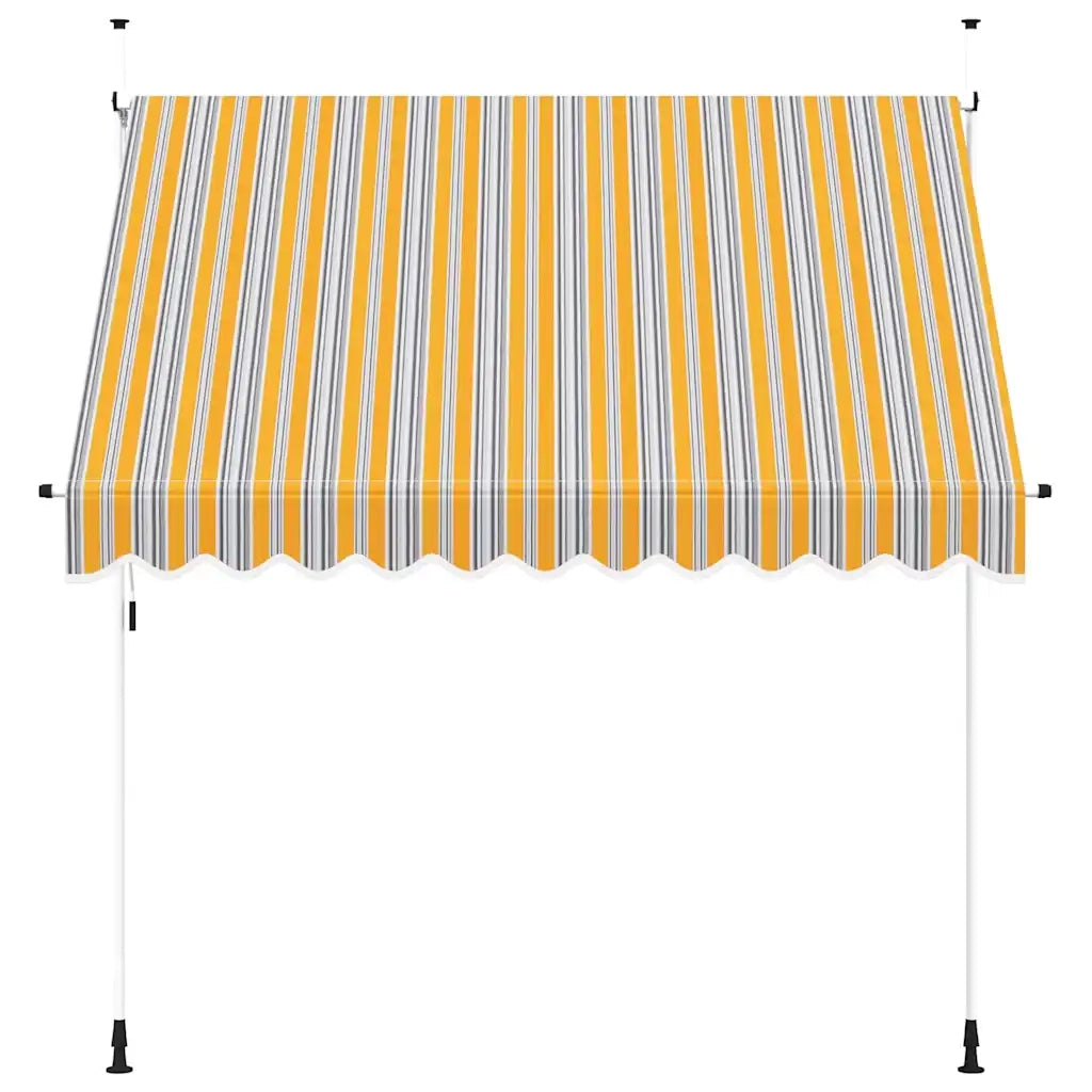 Tenda da Sole Retrattile Manuale 250 cm a Strisce Blu e Gialle 43227