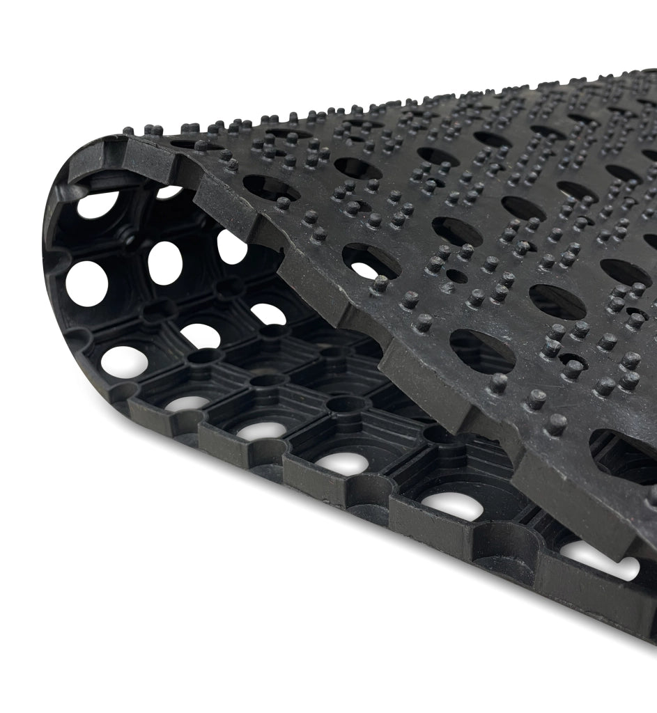 Zerbino In Gomma Ingresso Resistente A MezzaLuna Antiscivolo 45 x 75 Cm AsciugaPassi Facile Da Pulire Antibatterico