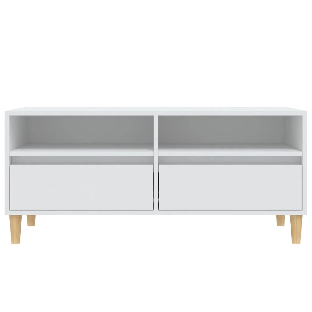 Mobile TV multimediale mensola TV credenza mobile TV sala da pranzo soggiorno camera da letto 100 x 34,5 x 44,5 cm legno ingegnerizzato bianco 02_0025469