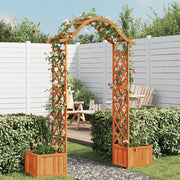 Pergola da Giardino con Fioriera-Vaso con Griglia-Contenitore per Piante in Legno Massello di Abete