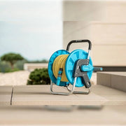 Supporto tubo ALUPLUS supporto tubo corrosione resistente - facile trasporto - prevenzione di torsione del tubo - 1/2" 45m Tubo di irrigazione blu supporto tubo.