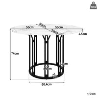 Tavolo tondo da pranzo - Xylo - marmorizzato oro/nero gambe metallo