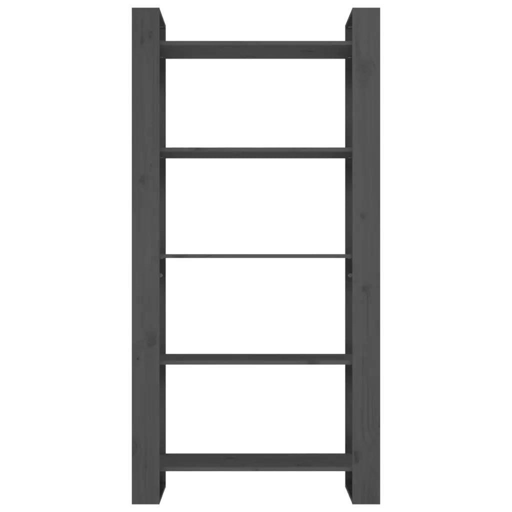 Libreria Divisorio-Scaffale per Libri-Mobile di Stoccaggio Grigio 80x35x160 cm Legno Massello