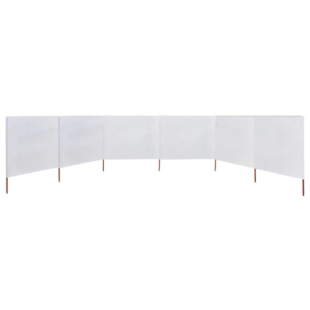 Schermo divisorio in tessuto a 6 pannelli 800 x 120 cm bianco sabbia 02_0008837