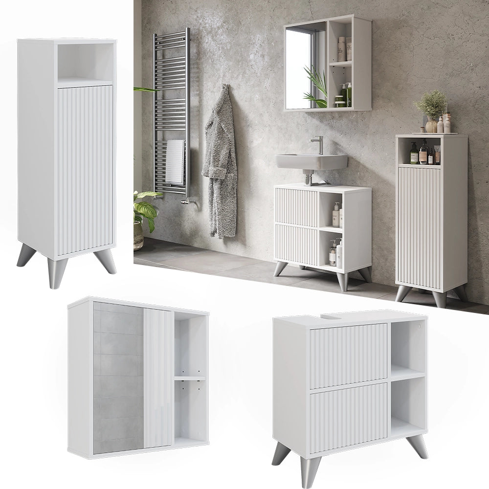 Vicco Set di mobili da bagno Bianco 3 parti