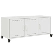 Mobile TV | Armadietto TV | Mobile Porta TV Bianco 100,5x39x43,5 cm in Acciaio Laminato a Freddo
