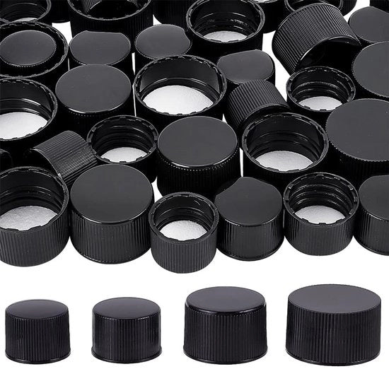56 Bottiglie di Plastica con Cerniera a Schiuma - 4 Dimensioni - Interno 18/24/28 mm - Bottoni Piani e Sferici per Bottiglie