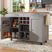 CARRELLO DA CUCINA 102x45x92 cm Grigio in MDF e metallo con ruote