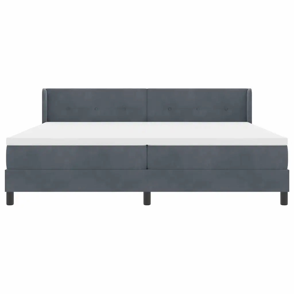Letto a molle con testiera Grigio scuro 200 x 200 cm Velluto 3341487