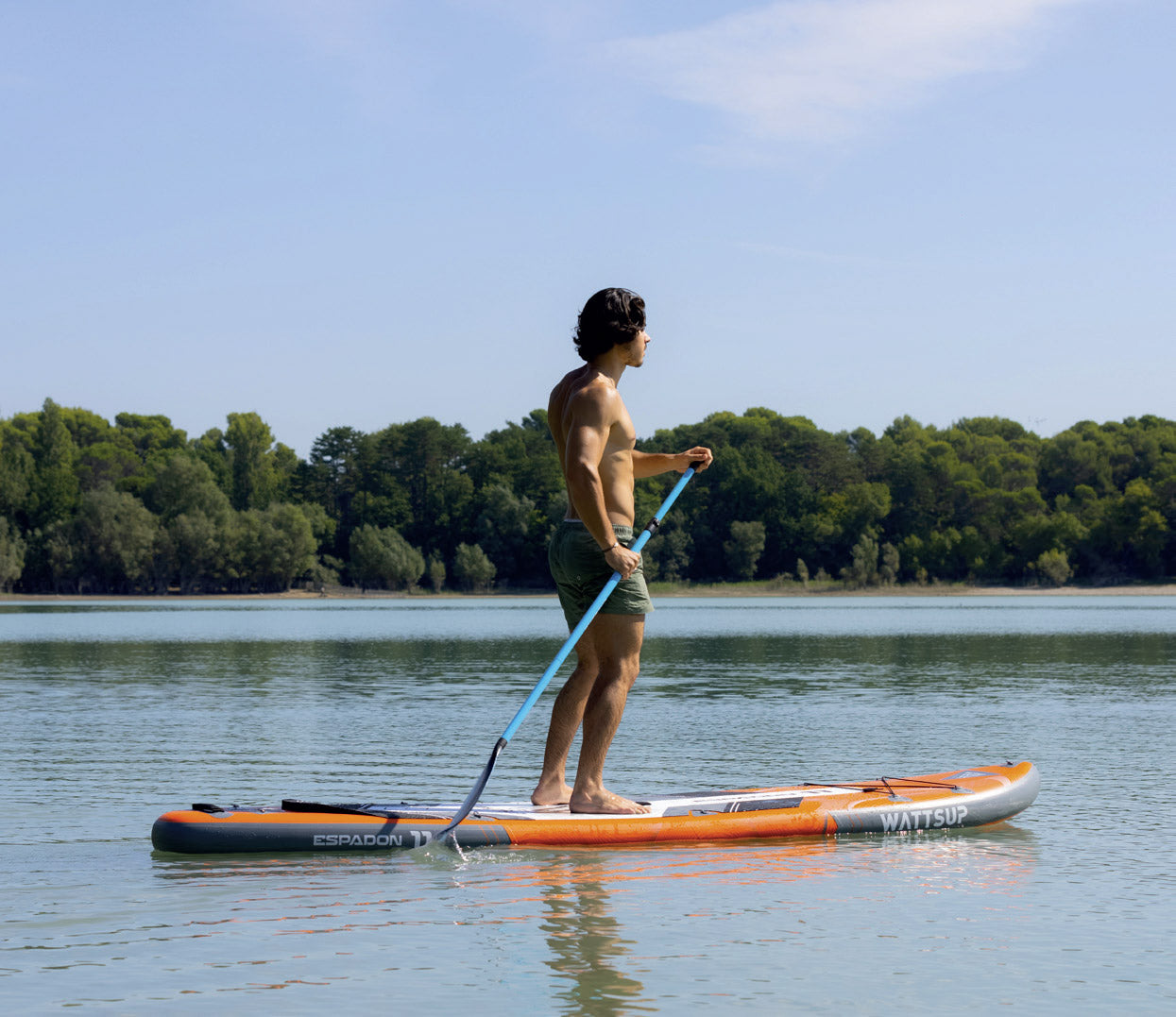 SUP Tavola Gonfiabile 335x81x15 cm con Pagaia Zaino e Accessori Wattsup Espadon Arancione