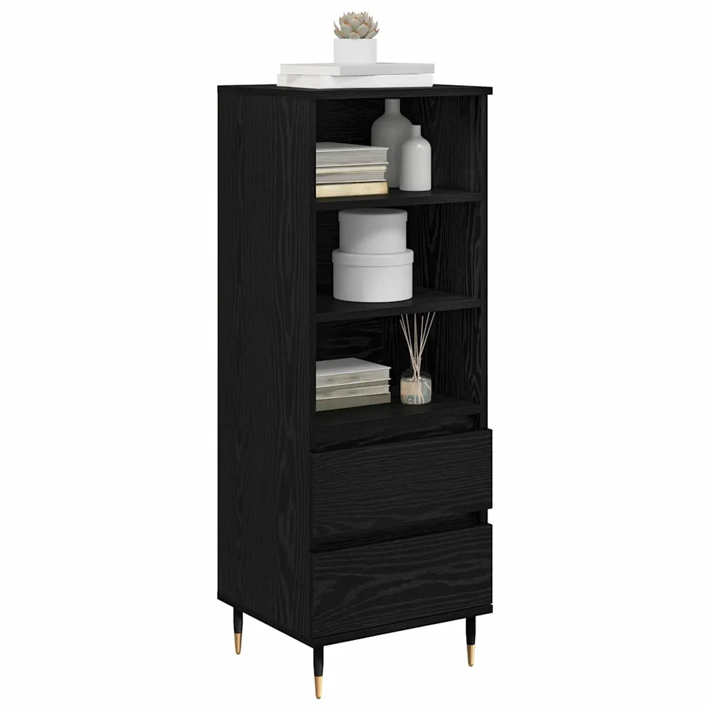 Credenza | Madia | Buffet da pranzo | Armadio da pranzo Rovere Nero 40 x 36 x 110 cm Legno multistrato