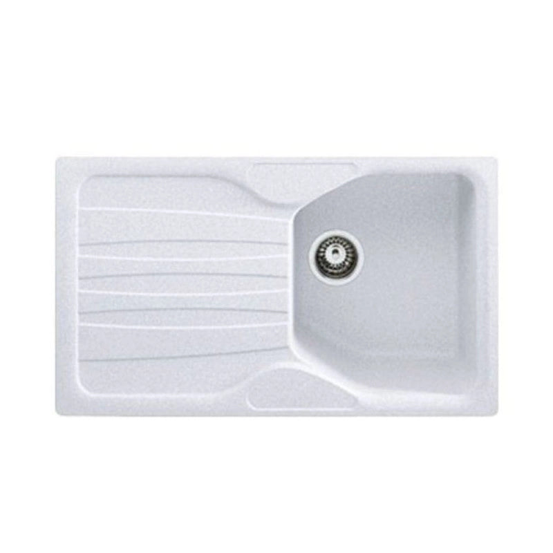 Lavello 1 vasca con gocciolatoio reversibile Franke CUG 611 in fragranite bianco