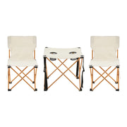 Tavolo da campeggio pieghevole beige e 2 sedie 03_0010689