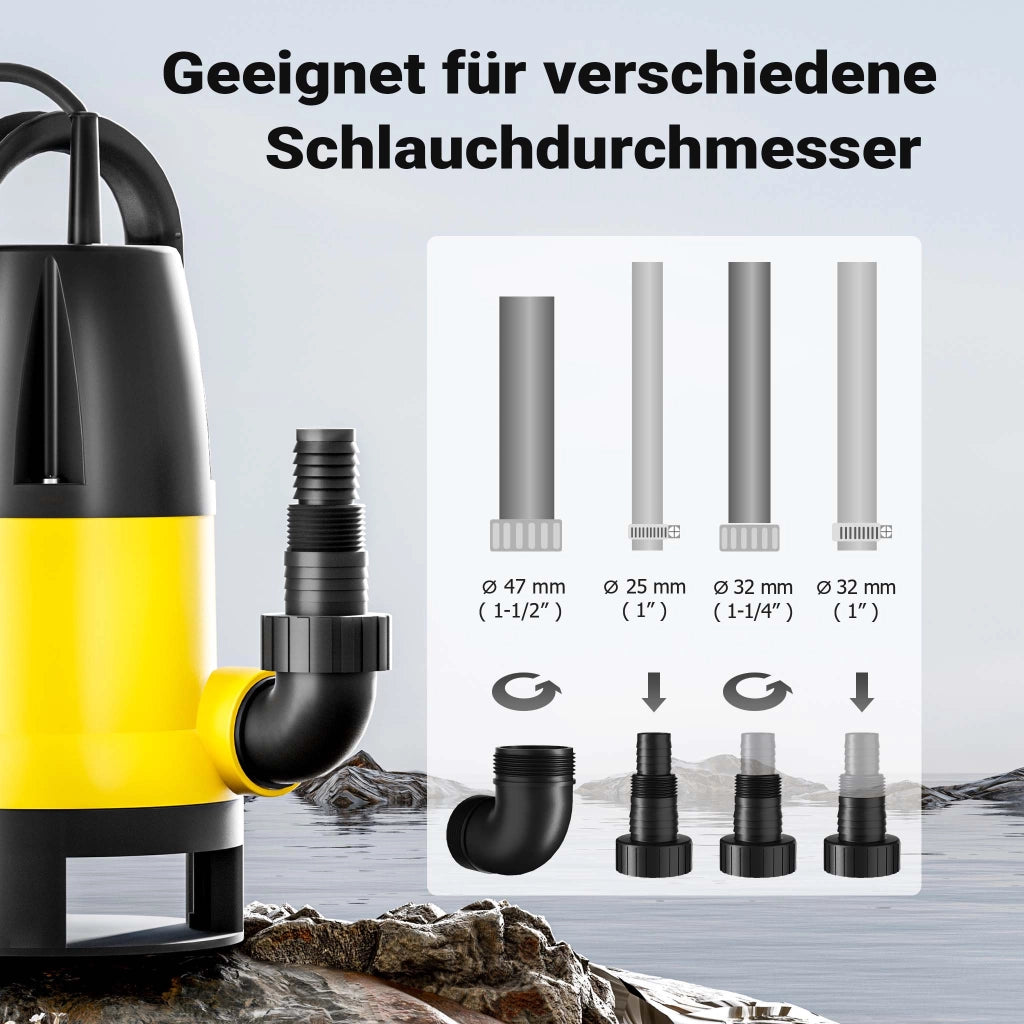 Pompa sommersa acque nere 13000 l/h 750 w prevalenza 7,5 m Elettropompa a immersione