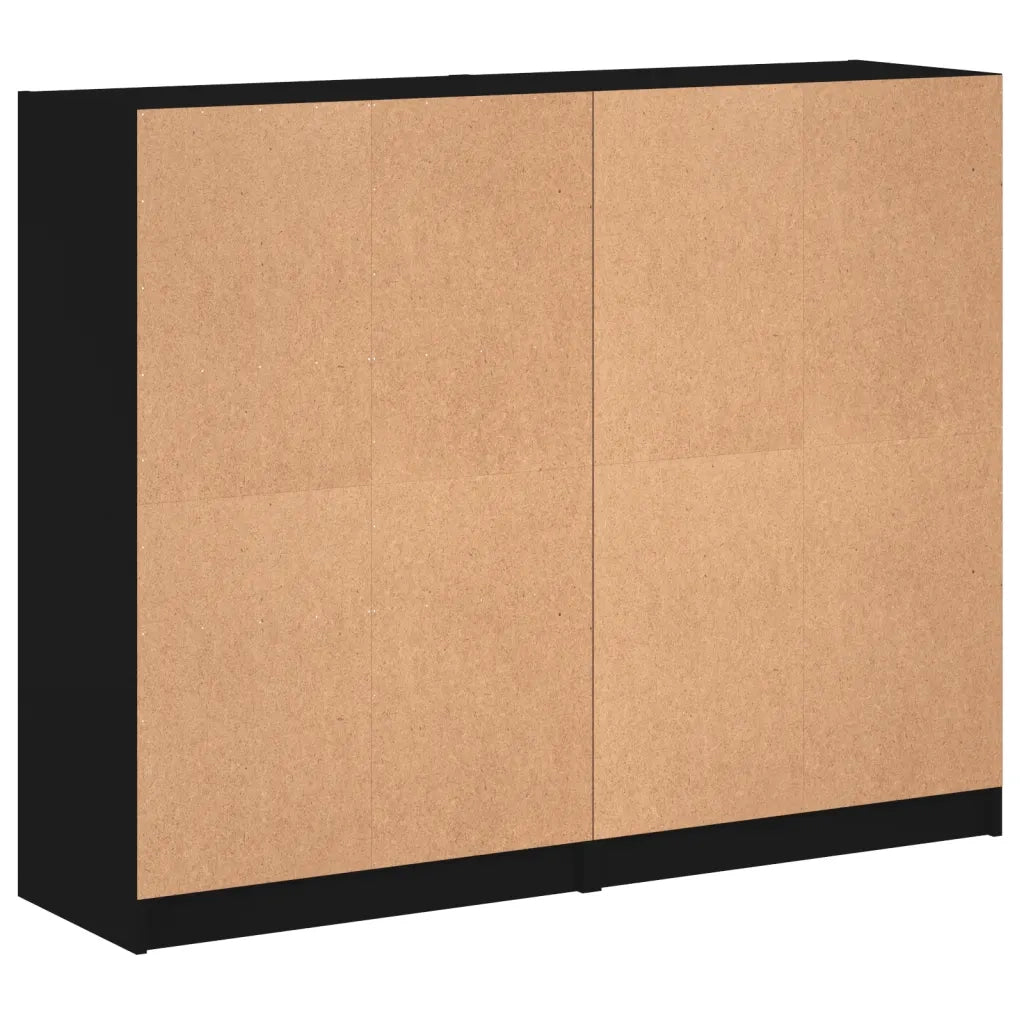 Libreria con Ante Nera 136x37x109 cm in Legno Multistrato