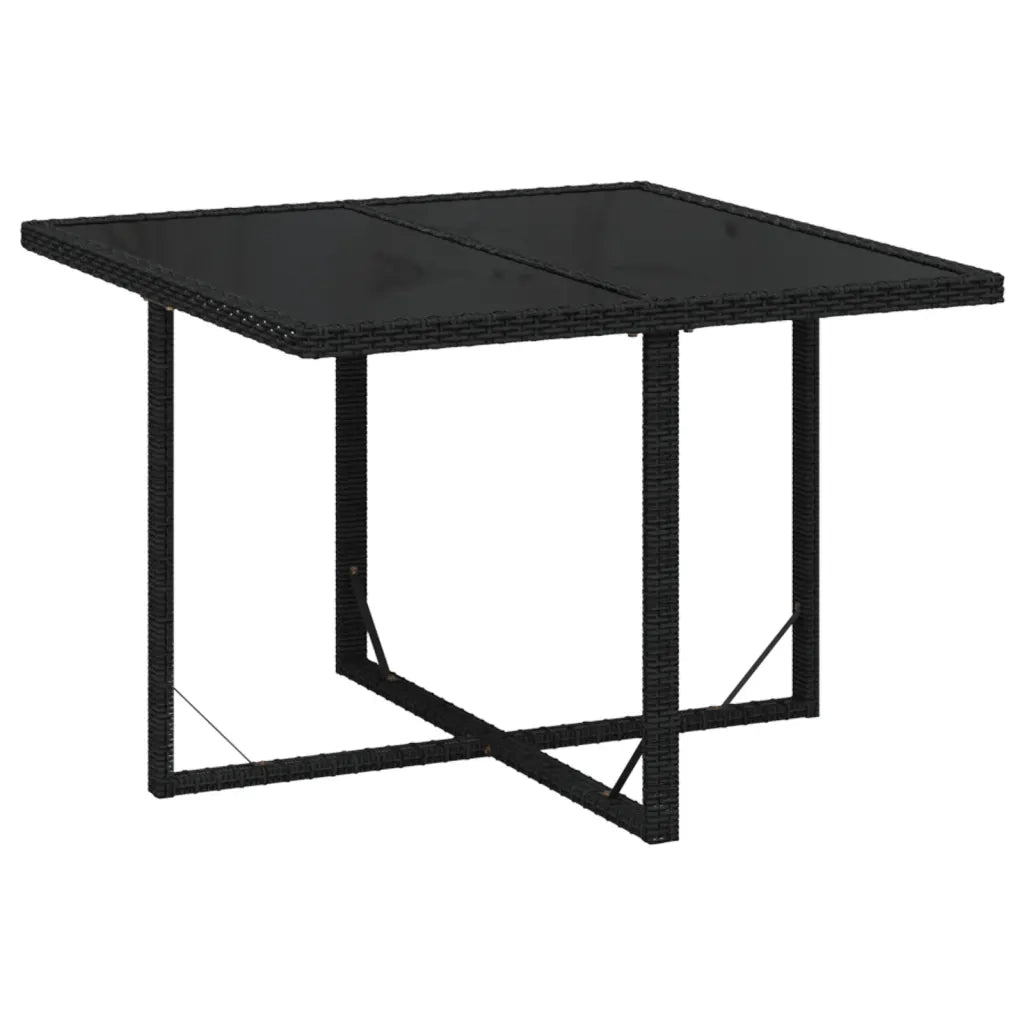 Set da Pranzo da Giardino 9 pz con Cuscini Nero in Polyrattan 3095507