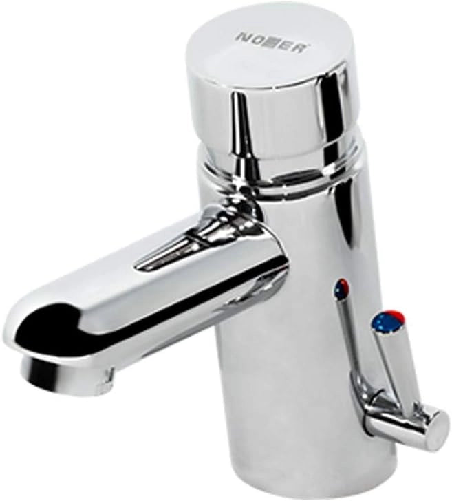 Rubinetto miscelatore temporizzato per lavabo in ottone cromato 07420.N Nofer
