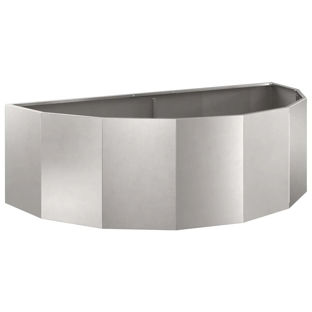 Fioriera-Vaso-Contenitore per Piante Argento 120 x 60 x 35 cm Acciaio inossidabile
